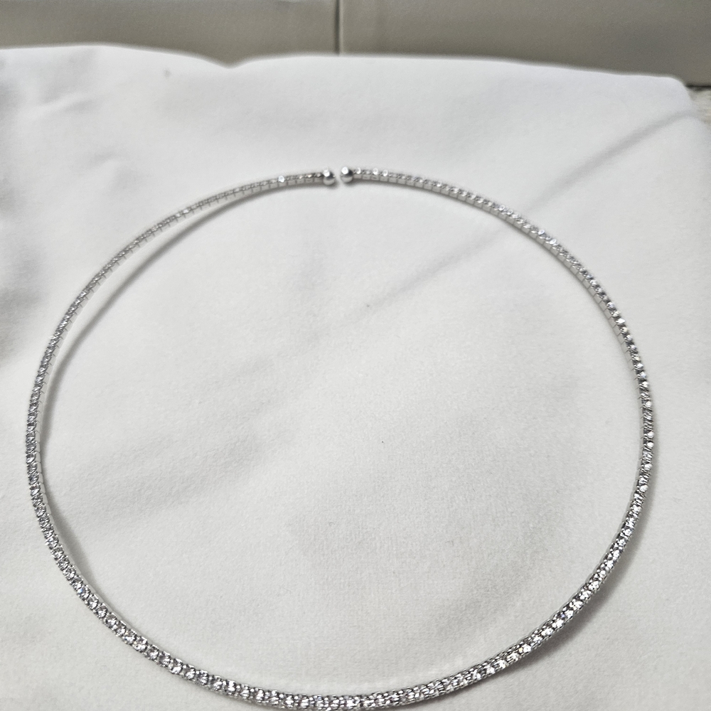 Diamonique Elegant Choker/Tennis Necklace - Picture 2 of 2